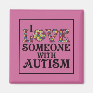 Imán "Amo alguien con autismo "