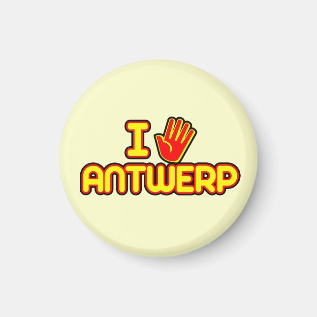 Imán Amo Amberes (mano) (Frente)