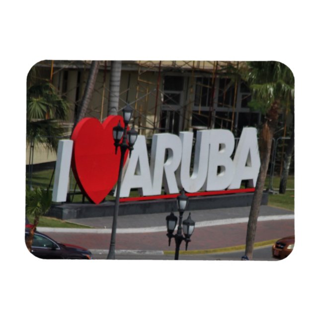 Imán "Amo Aruba", fotografía, (Horizontal)
