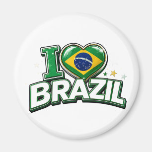 Imán Amo Brasil Fan de Fútbol Patriótico Brasileño