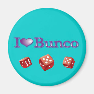 Imán Amo Bunco con los dados rojos