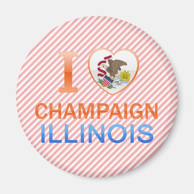 Imán Amo Champaign, IL (Frente)