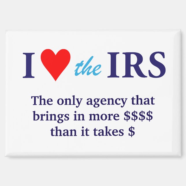 Imán Amo con corazón a la IRS (Anverso)