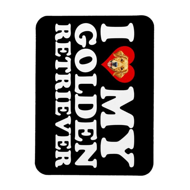 Imán Amo (Corazón) a mi Golden Retriever (Vertical)