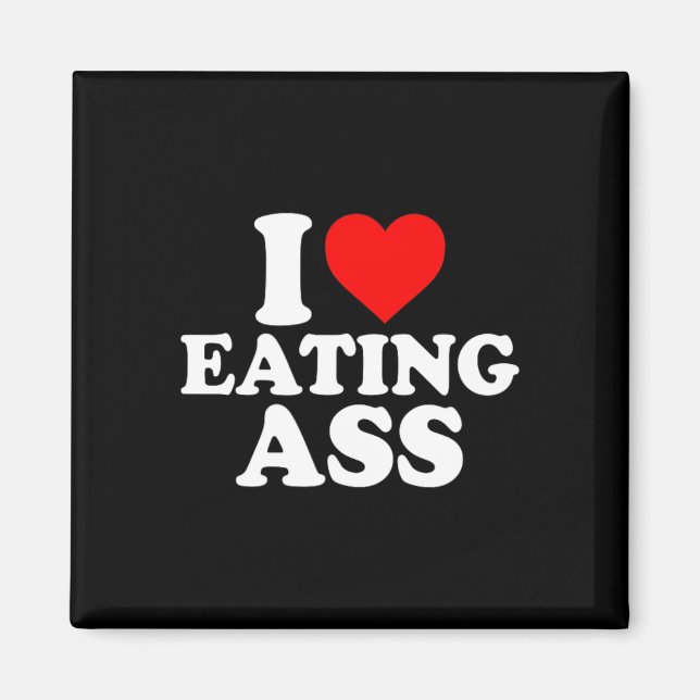 Imán Amo Corazón Comiendo Divertido Simple Lindo  (Frente)