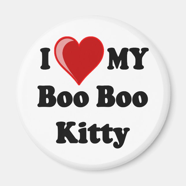 Imán Amo (Corazón) Mi Gato De Boo Kitty (Frente)