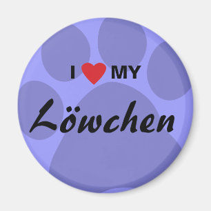 Imán Amo (corazón) mi Lowchen Pawprint