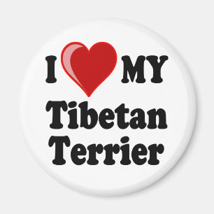 Imán Amo (corazón) mi perro de Terrier tibetano