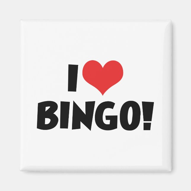 Imán ¡Amo el Bingo del Corazón! - Amantes del Bingo (Frente)