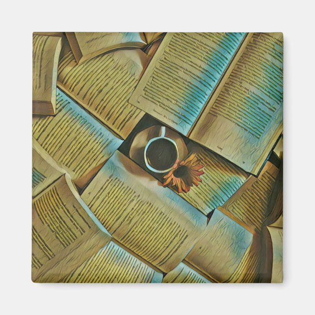 Imán Amo el café y los libros (Frente)
