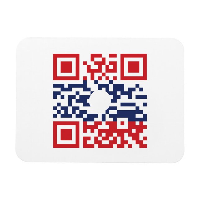 Imán Amo el código QR de la bandera de Laos (Khoy Huk L (Horizontal)