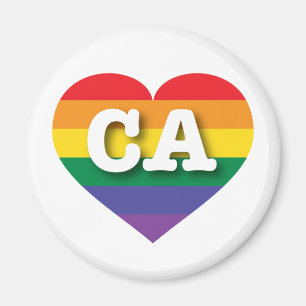 Imán Amo el corazón arcoiris de California