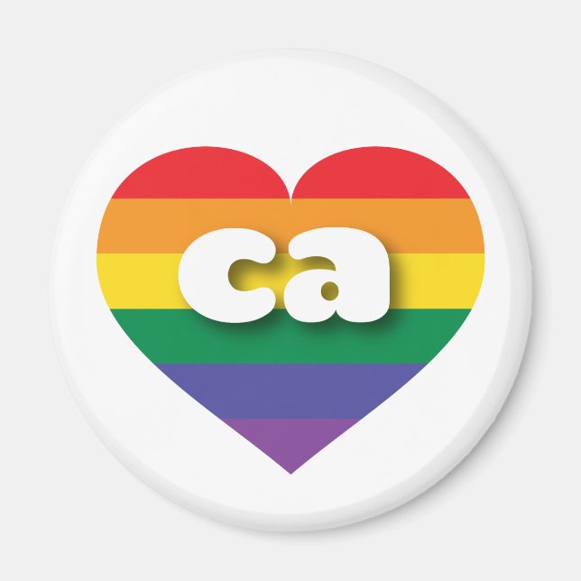 Imán Amo el corazón arcoiris de California (Frente)