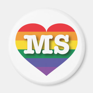 Imán Amo el corazón arcoiris de Misisipi