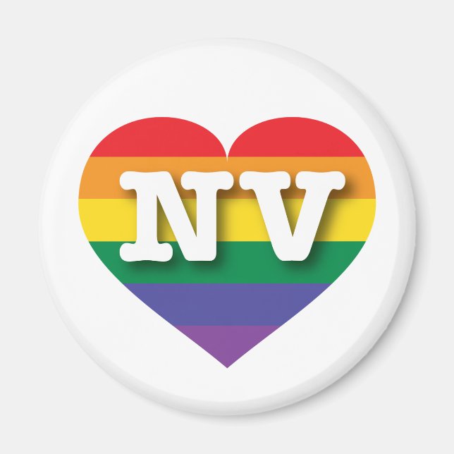 Imán Amo el corazón arcoiris de Nevada (Frente)