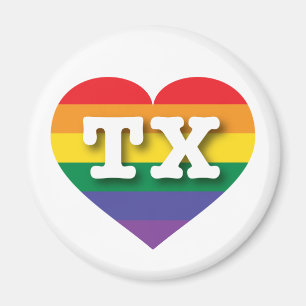 Imán Amo el corazón arcoiris de Texas