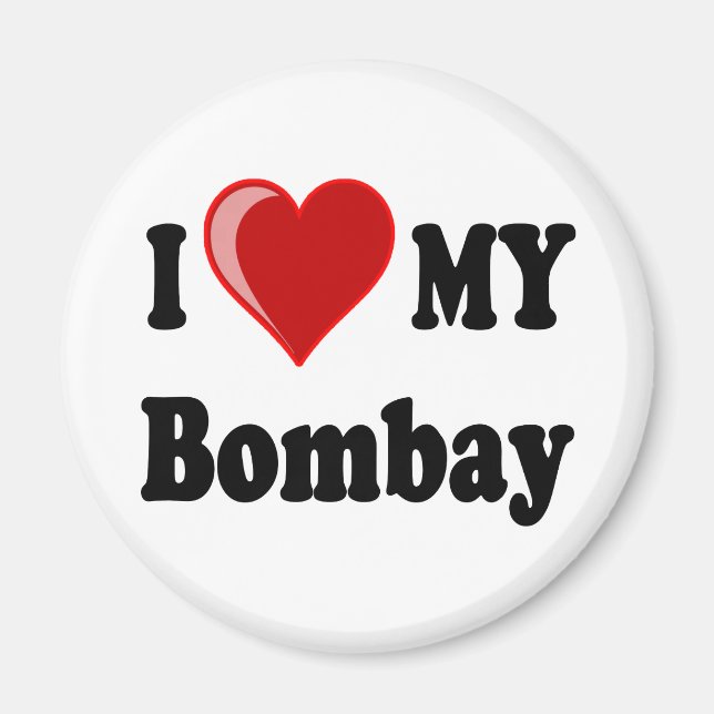 Imán Amo (el corazón) mi gato Bombay (Frente)