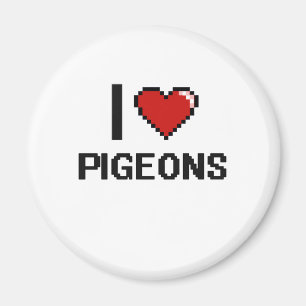 Imán Amo el diseño de Digitaces de las palomas
