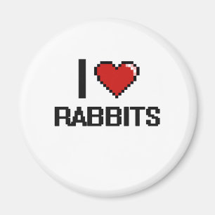 Imán Amo el diseño de Digitaces de los conejos