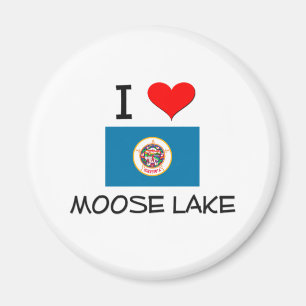 Imán Amo el lago Minnesota moose