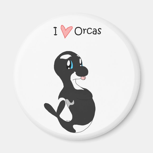 Imán Amo el Magnet Orcas (Frente)