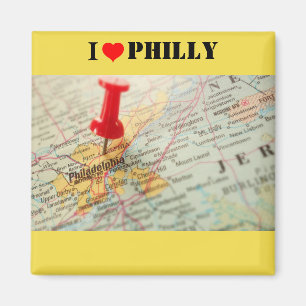Imán Amo el mapa de Philadelphia