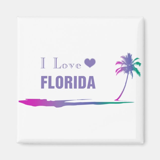 Imán Amo el morado colorido de Florida (Frente)