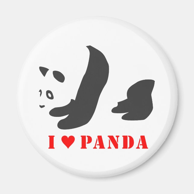 Imán Amo el Panda (negro) (Frente)