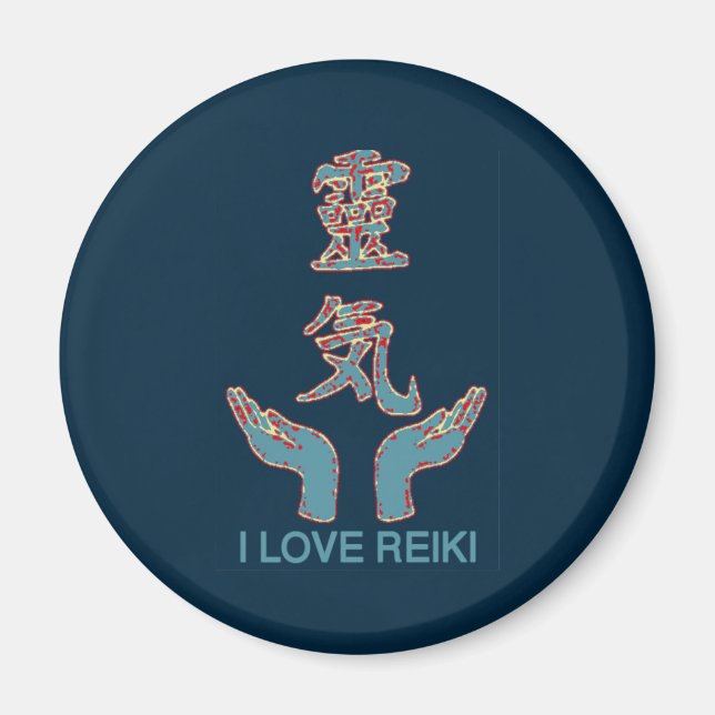 Imán Amo el Reiki- Símbolo de manos de Reiki (Frente)