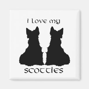 Imán Amo el Silueta de mis Scotties