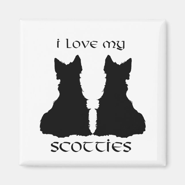 Imán Amo el Silueta de mis Scotties (Frente)
