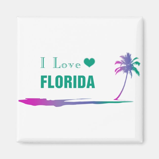 Imán Amo el verde colorido de Florida (Frente)