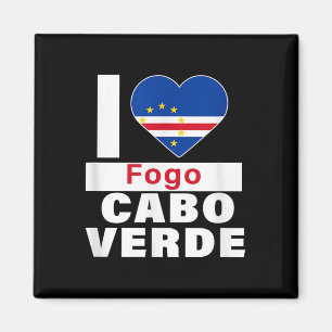 Imán Amo Fogo Cabo Verde Con Corazón De Bandera De Cabo