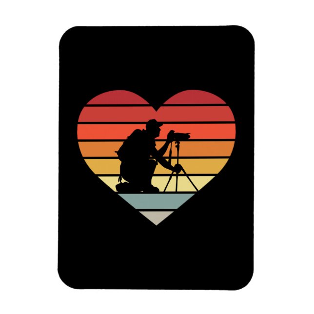 Imán Amo Fotografiar Corazón Vintage (Vertical)