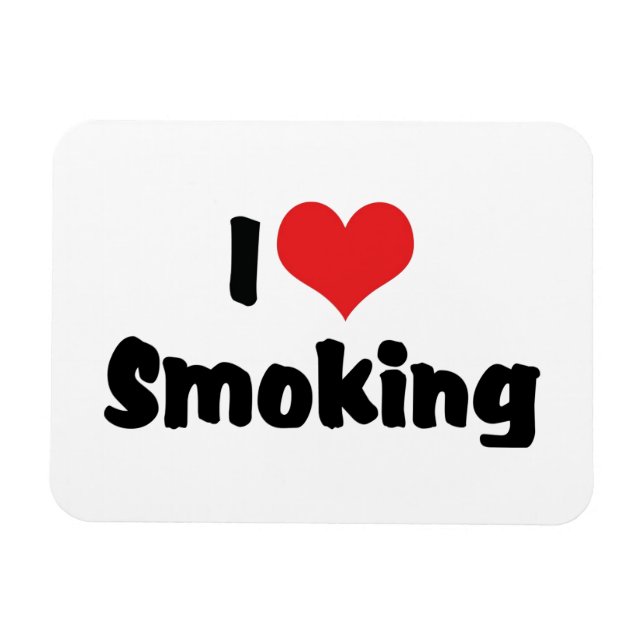 Imán Amo fumar con corazón - Fumadores de cigarrillos d (Horizontal)