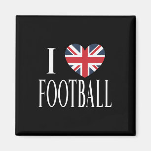 Imán Amo Fútbol Bandera de Gran Bretaña Corazón Fútbol
