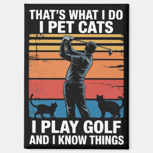 Imán Amo Gatos Juegan Golf & Conocen Cosas Gato Golfist