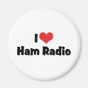 Imán Amo Heart Ham Radio - Amante de Radioaficionado