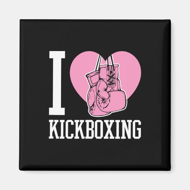 Imán Amo Kickboxing Corazón Divertido Lindo Boxeo Artes (Frente)