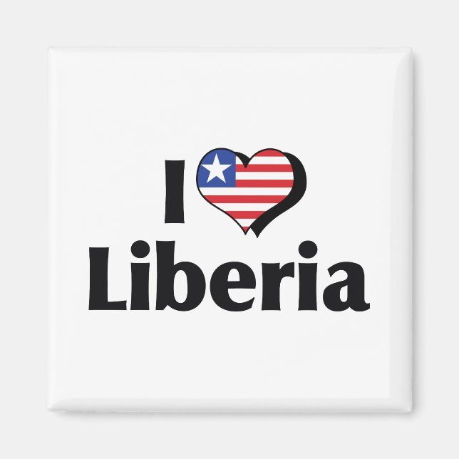 Imán Amo la bandera de Liberia (Frente)