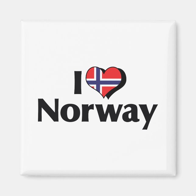 Imán Amo la bandera de Noruega (Frente)