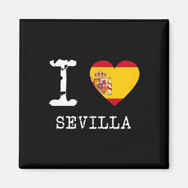 Imán Amo la bandera de Sevilla España (Frente)