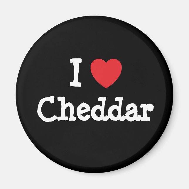 Imán Amo la camiseta de corazón de Cheddar (Frente)