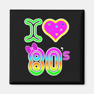 Imán Amo la camiseta de los 80 - Halloween con traje re