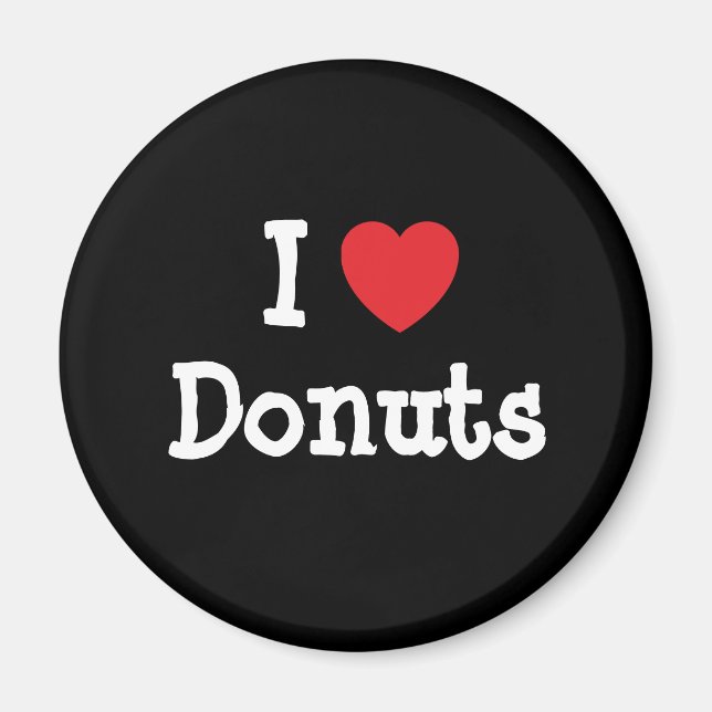 Imán Amo la camiseta del corazón de Donuts (Frente)