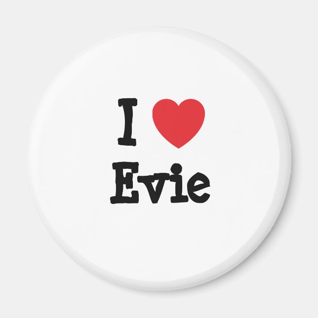 Imán Amo la camiseta del corazón de Evie (Frente)
