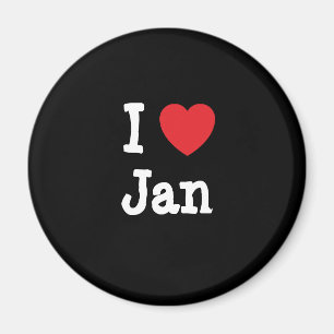 Imán Amo la camiseta del corazón de Jan