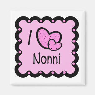 Imán Amo la camiseta linda de Nonni