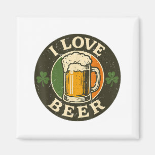 Imán Amo la cerveza Día de San Patricio Beber Irieam Ir