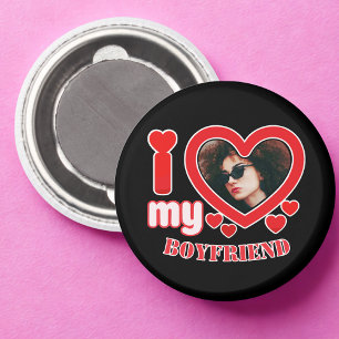 Imán Amo la foto de mi Personalizado novio